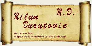Milun Durutović vizit kartica